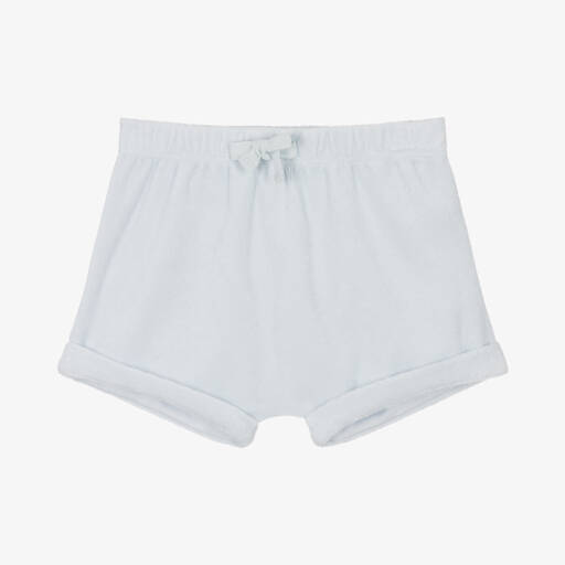 Absorba-Pale Blue Cotton Terry Baby Shorts | Childrensalon Outlet