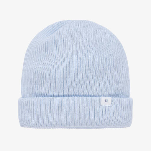 Absorba-Pale Blue Ribbed Cotton Baby Hat | Childrensalon Outlet