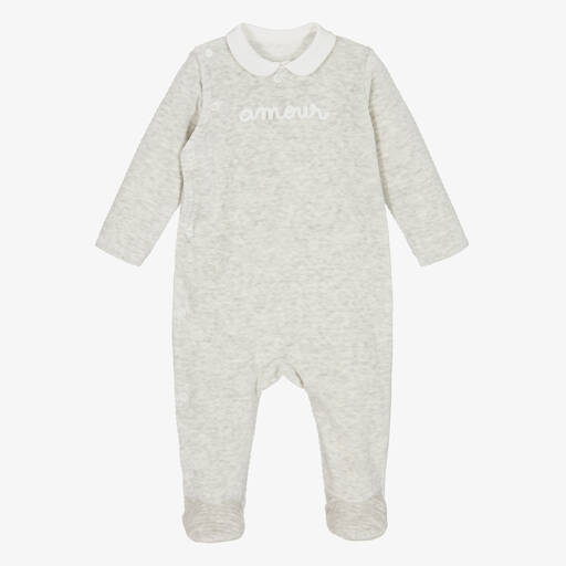 Absorba-Серый комбинезон из хлопкового велюра | Childrensalon Outlet