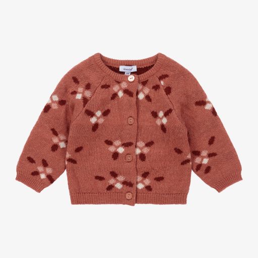 Absorba-Red Flower Wool Blend Cardigan | Childrensalon Outlet