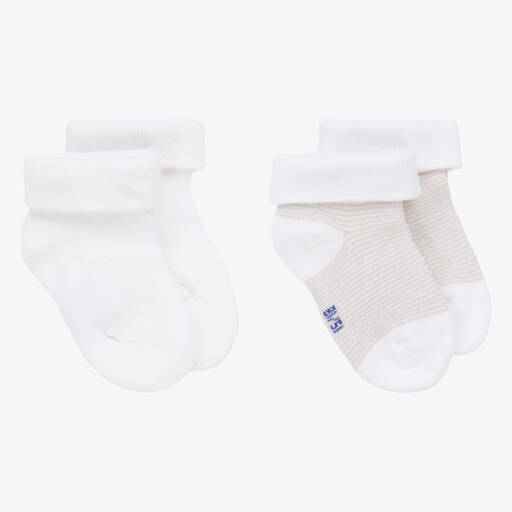 Absorba-Baumwollsocken Weiß/Beige 2er-Pack | Childrensalon Outlet