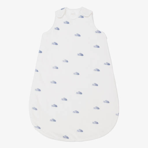 Absorba-White & Blue Velour Clouds Sleeping Bag | Childrensalon Outlet