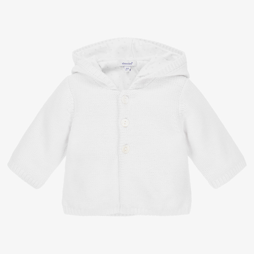 Absorba-White Knit Hooded Cardigan    | Childrensalon Outlet