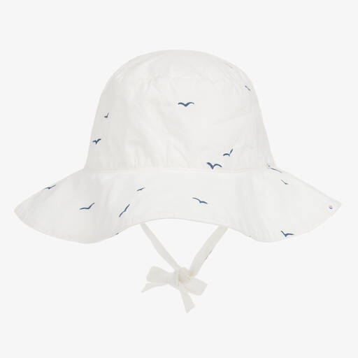 Absorba-White Organic Cotton Baby Sun Hat | Childrensalon Outlet