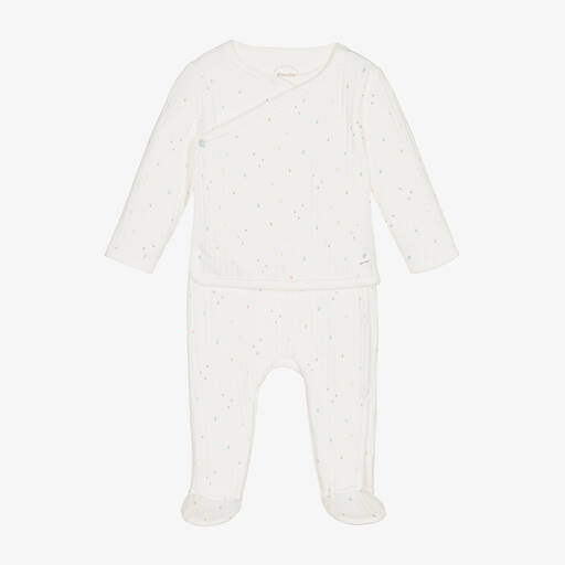 Absorba-Белый хлопковый комбинезон с запахом | Childrensalon Outlet