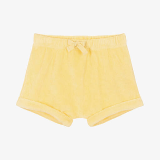 Absorba-Gelbe Baby-Baumwollfrottee-Shorts | Childrensalon Outlet