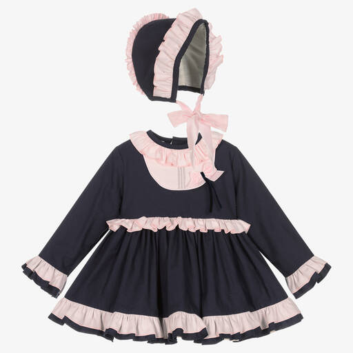 Abuela Tata-Розово-синий комплект с платьем | Childrensalon Outlet