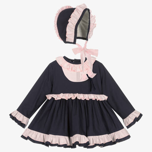 Abuela Tata-Ensemble robe bleu rose à volants | Childrensalon Outlet