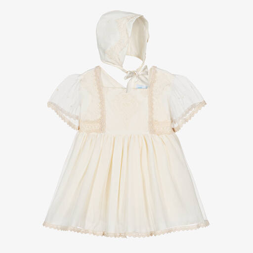 Abuela Tata-Baby Girls Ivory Embroidered Dress Set | Childrensalon Outlet