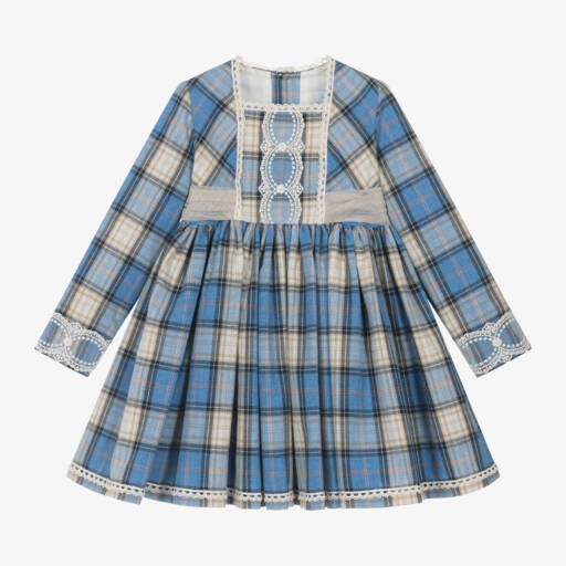 Abuela Tata-Girls Checked Cotton Twill Dress | Childrensalon Outlet