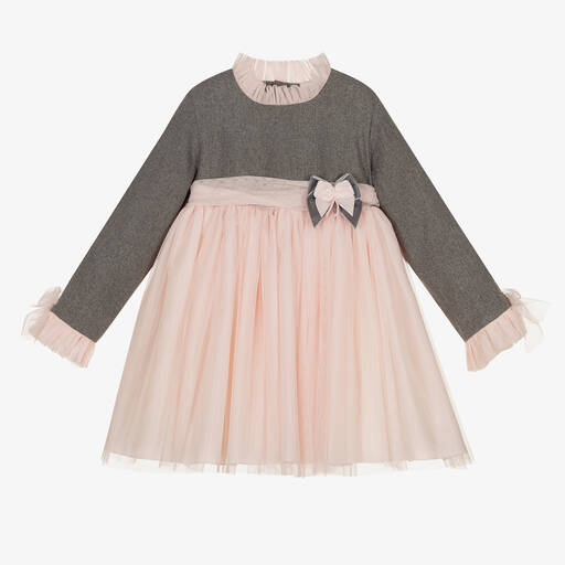 Abuela Tata-Kleid in Grau und Rosa (M) | Childrensalon Outlet