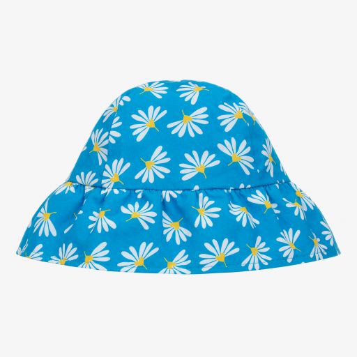 Agatha Ruiz de la Prada-Chapeau de soleil bleu/blanc à fleurs | Childrensalon Outlet