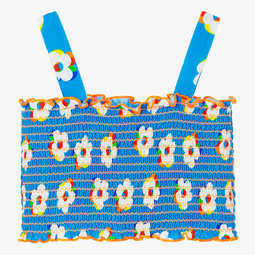 Agatha Ruiz de la Prada-توب قصير قطن لون أزرق للبنات | Childrensalon Outlet