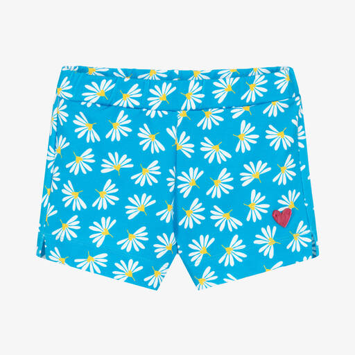 Agatha Ruiz de la Prada-Girls Blue Cotton Flower Print Shorts  | Childrensalon Outlet