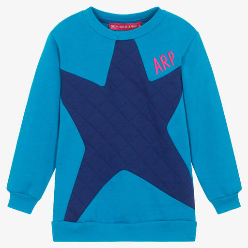 Agatha Ruiz de la Prada-Girls Blue Cotton Star Sweatshirt | Childrensalon Outlet