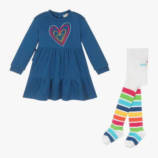 Agatha Ruiz de la Prada-Girls Blue Heart Dress Ensemble | Childrensalon Outlet