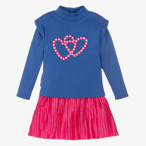Agatha Ruiz de la Prada-Розово-синий комплект с юбкой для девочек | Childrensalon Outlet