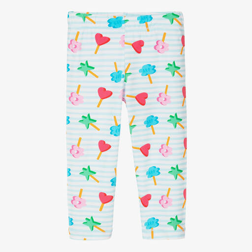 Agatha Ruiz de la Prada-ليقنز قطن جيرسي مقلم لون أزرق وأبيض للبنات | Childrensalon Outlet