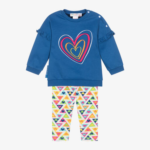Agatha Ruiz de la Prada-طقم ليقنز قطن لون أزرق للبنات | Childrensalon Outlet