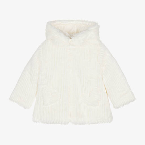 Agatha Ruiz de la Prada-معطف بهودي فرو صناعي لون عاجي | Childrensalon Outlet