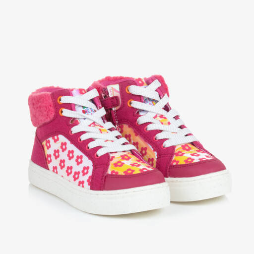Agatha Ruiz de la Prada-حذاء رياضي بطبعة ورود لون زهري للبنات | Childrensalon Outlet