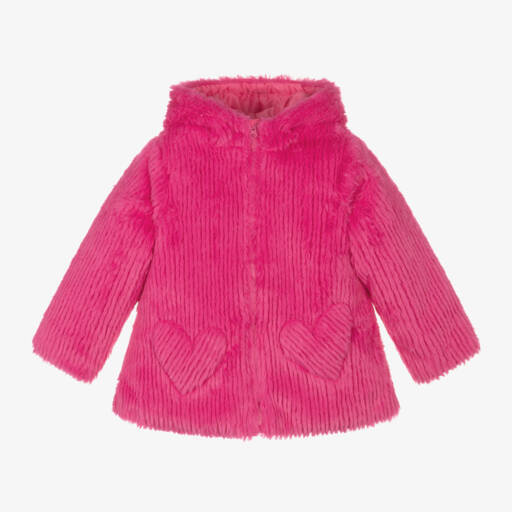 Agatha Ruiz de la Prada-Girls Fuchsia Hooded Faux Fur Jacket | Childrensalon Outlet