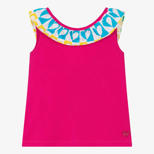 Agatha Ruiz de la Prada-تيشيرت قطن جيرسي لون زهري فيوشيا للبنات | Childrensalon Outlet