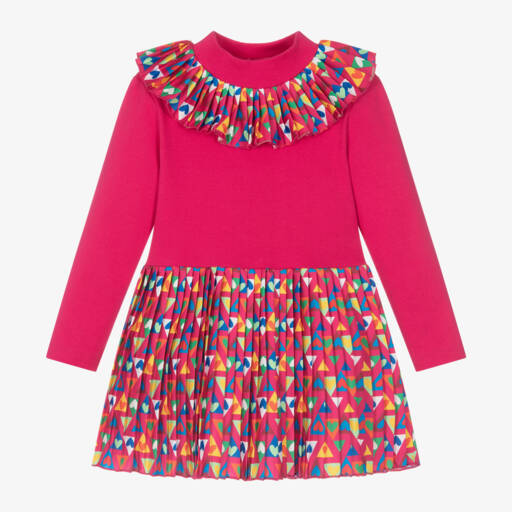 Agatha Ruiz de la Prada-فستان بكسرات لون زهري | Childrensalon Outlet