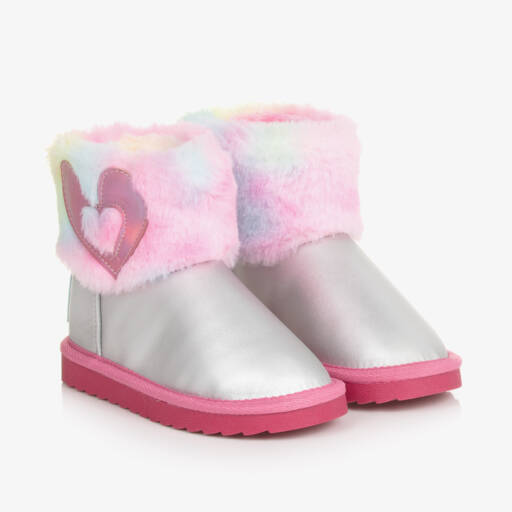 Agatha Ruiz de la Prada-حذاء فضي وردي لامع للبنات | Childrensalon Outlet