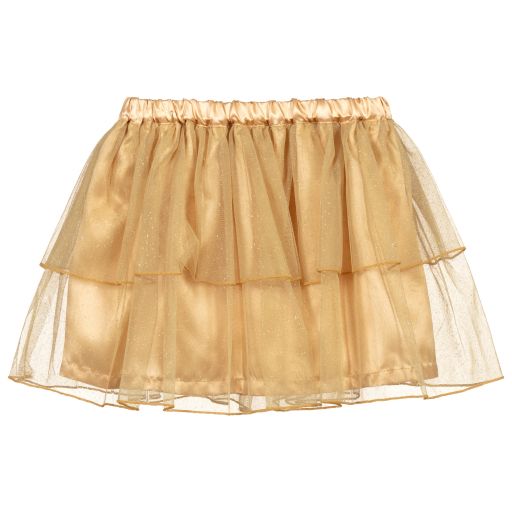 Agatha Ruiz de la Prada-Girls Gold Tulle Skirt | Childrensalon Outlet