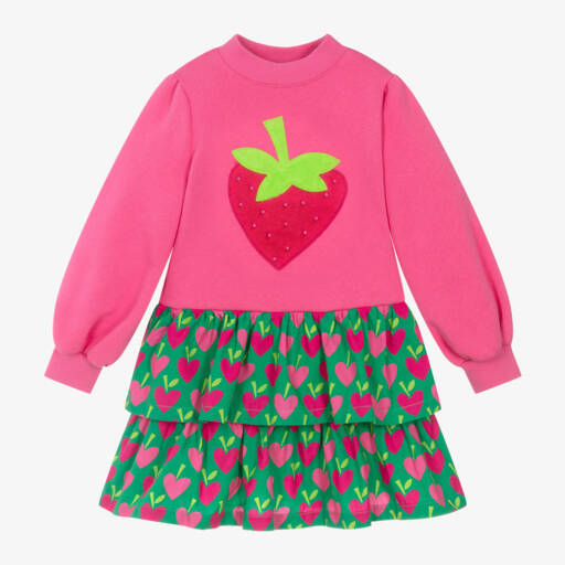 Agatha Ruiz de la Prada-Girls Green & Pink Heart Dress | Childrensalon Outlet