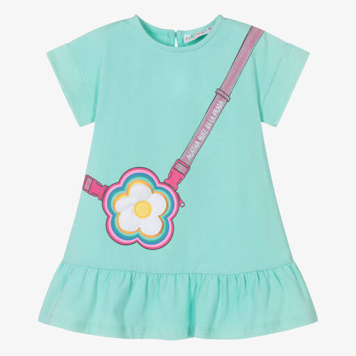 Agatha Ruiz de la Prada-Girls Green Trompe L'oeil Cotton Dress | Childrensalon Outlet