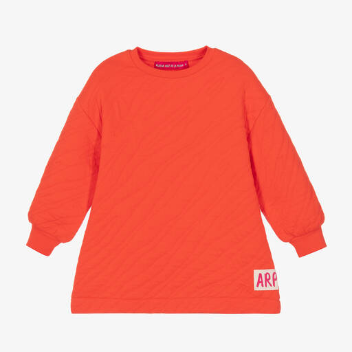 Agatha Ruiz de la Prada-Girls Orange Cotton Logo Dress | Childrensalon Outlet