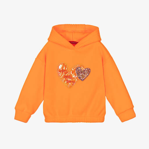 Agatha Ruiz de la Prada-Girls Orange Fleece Hoodie | Childrensalon Outlet