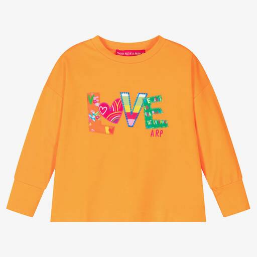 Agatha Ruiz de la Prada-Girls Orange Jersey Top | Childrensalon Outlet