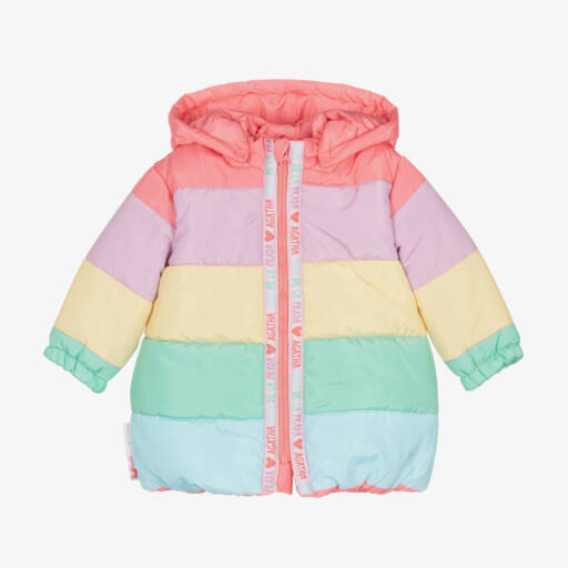 Agatha Ruiz de la Prada-Girls Pastel Stripe Puffer Jacket | Childrensalon Outlet