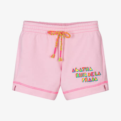 Agatha Ruiz de la Prada-Girls Pink Cotton Jersey Shorts  | Childrensalon Outlet