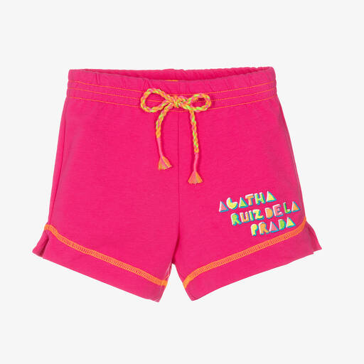 Agatha Ruiz de la Prada-Girls Pink Cotton Jersey Shorts  | Childrensalon Outlet