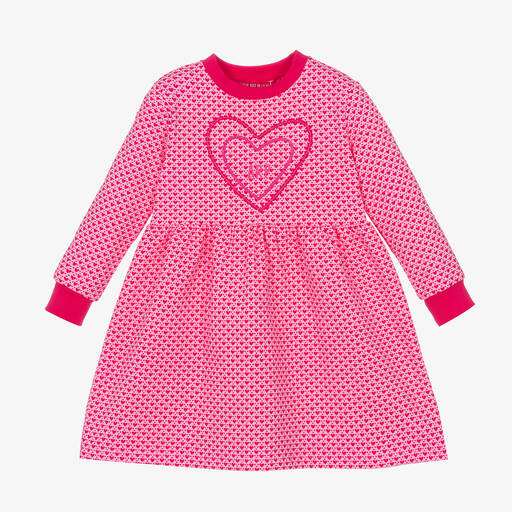 Agatha Ruiz de la Prada-Girls Pink Cotton Logo Heart Dress | Childrensalon Outlet