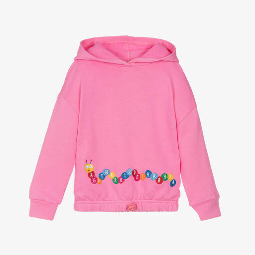 Agatha Ruiz de la Prada-Girls Pink Cotton Logo Hoodie | Childrensalon Outlet