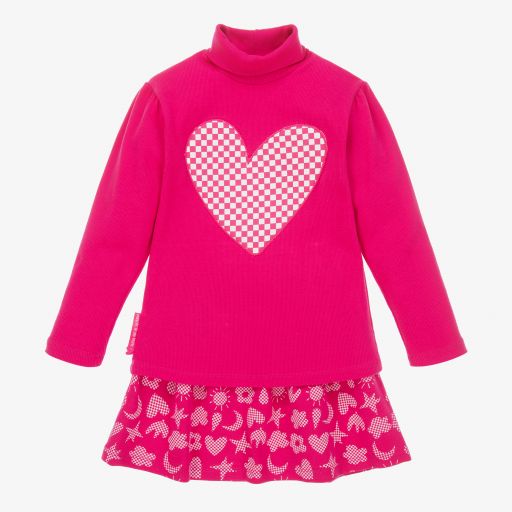 Agatha Ruiz de la Prada-طقم تنورة 3 قطع قطن جيرسي لون زهري  | Childrensalon Outlet