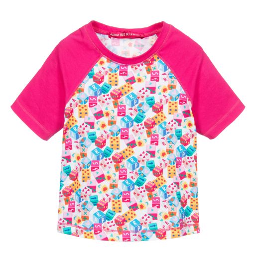 Agatha Ruiz de la Prada-Girls Pink Cotton T-Shirt | Childrensalon Outlet