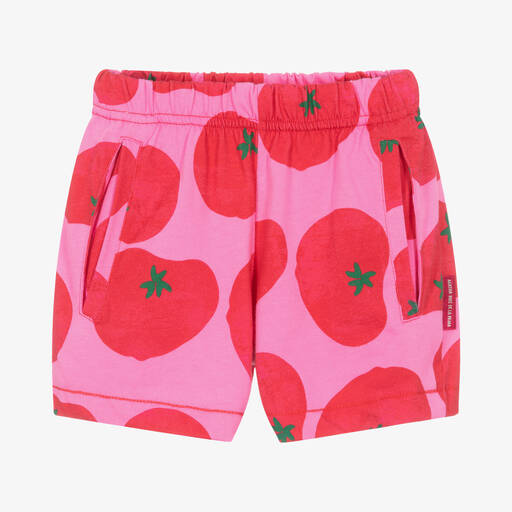 Agatha Ruiz de la Prada-Girls Pink Cotton Tomato Print Shorts  | Childrensalon Outlet