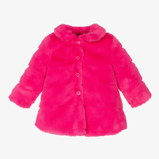Agatha Ruiz de la Prada-Girls Pink Faux Fur Coat | Childrensalon Outlet