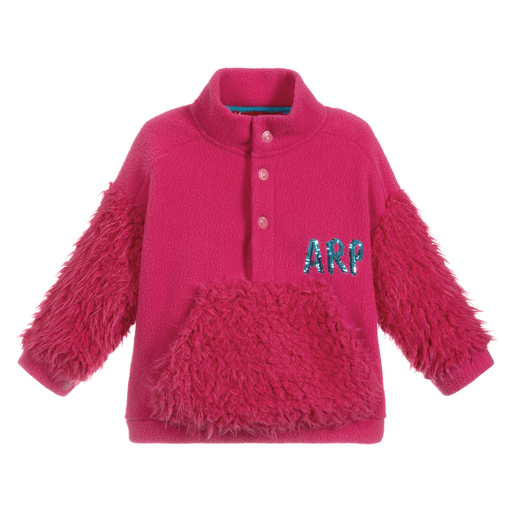 Agatha Ruiz de la Prada-Girls Pink Fleece Sweatshirt | Childrensalon Outlet