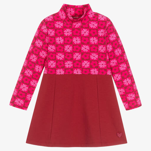 Agatha Ruiz de la Prada-Girls Pink Flower Print Dress | Childrensalon Outlet