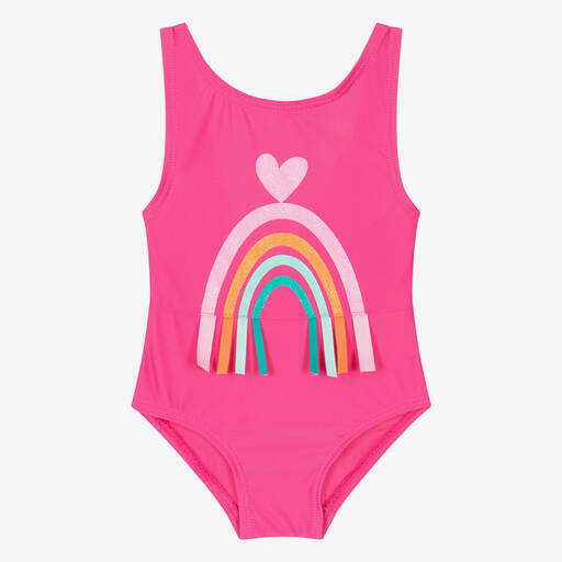 Agatha Ruiz de la Prada-Girls Pink Heart & Rainbow Swimsuit | Childrensalon Outlet