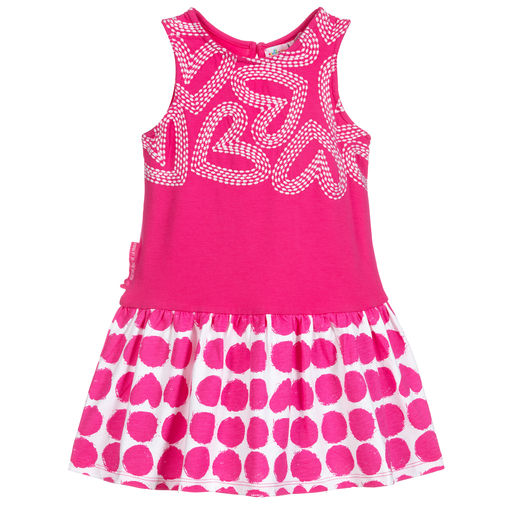 Agatha Ruiz de la Prada-فستان قطن جيرسي لون زهري | Childrensalon Outlet