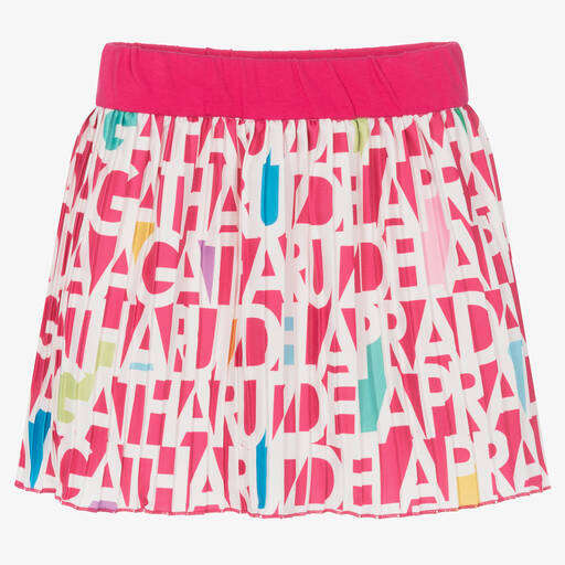 Agatha Ruiz de la Prada-Girls Pink & White Pleated Skirt | Childrensalon Outlet