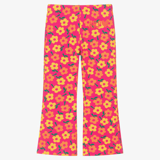 Agatha Ruiz de la Prada-Girls Pink & Yellow Flared Cotton Trousers | Childrensalon Outlet